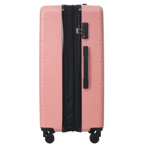 English Elm Luggage 5 Piece Hardside Abs Set with Front Access Carry on and Tsa Spinner Wheels Light Pink N732P391557U