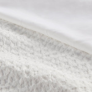 JLA Home Comfort Spaces - Waffle waffle-weave textured duvet cover set for all-season comfort, breathable, machine-washable style 90 L x 104 W x 0.13H AM12-0057
