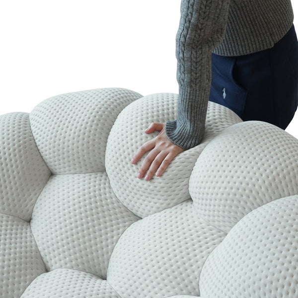 English Elm Bubble Modular Armless Loveseat Sofa - Light Grey, Contemporary Design, Family-Friendly Comfort B341P320933