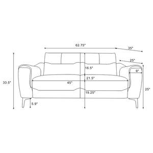 English Elm Oberle Tufted Sofa and Loveseat Set with Pocket Coil Seats for Modern Living Rooms B062S01617