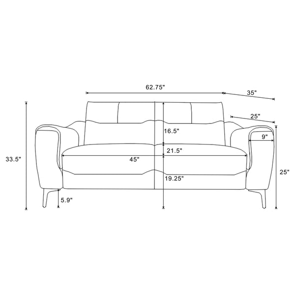 English Elm Oberle Tufted Sofa and Loveseat Set with Pocket Coil Seats for Modern Living Rooms B062S01617