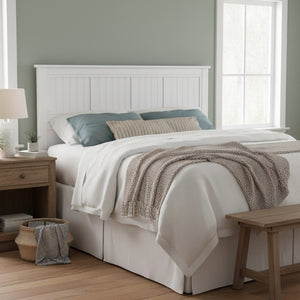 English Elm Wilton Window Pane King Headboard - Classic White Farmhouse Style, Durable Design For Modern Décor B050P395277-GIGA