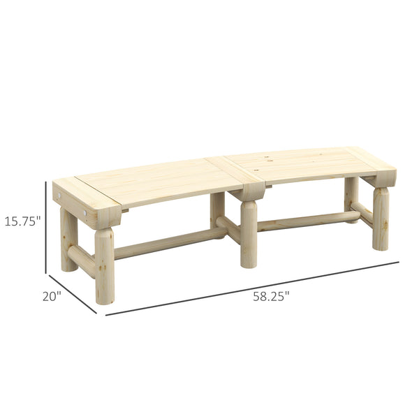 English Elm Semicircular Slatted Fir Wood Outdoor Garden Bench Wraps Trees with Rustic Charm T3971P445253