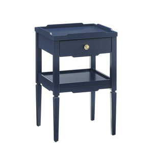 English Elm Foley Midnight Blue 1-Drawer Nightstand with Gold Pull, Tapered Legs, Lower Shelf & Smooth Glides B050P376967