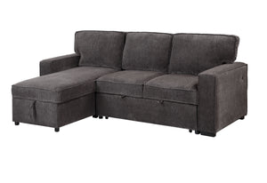 English Elm TERRITORY Reversible Pull-Out Sofa Bed with Plush Cushioning, Flip-Down Cup Holders & Sturdy Frame Dark Gray 50.39 L x 33.86 W x 25.98 H B201S00121