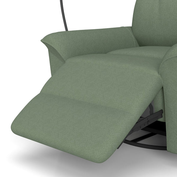 English Elm 270° Swivel Power Recliner Velvet Glider Rocker with Usb Ports for Living Room Dark Green W1028S00059