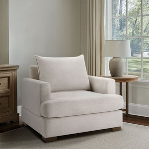 English Elm Oversized Accent Chair Plush Cushioned Seat with Lumbar Pillow for Living Room B035P496593