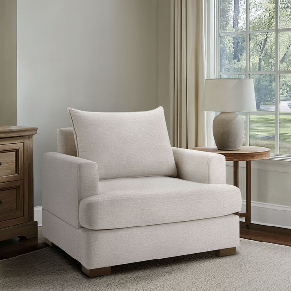 English Elm Oversized Accent Chair Plush Cushioned Seat with Lumbar Pillow for Living Room B035P496593
