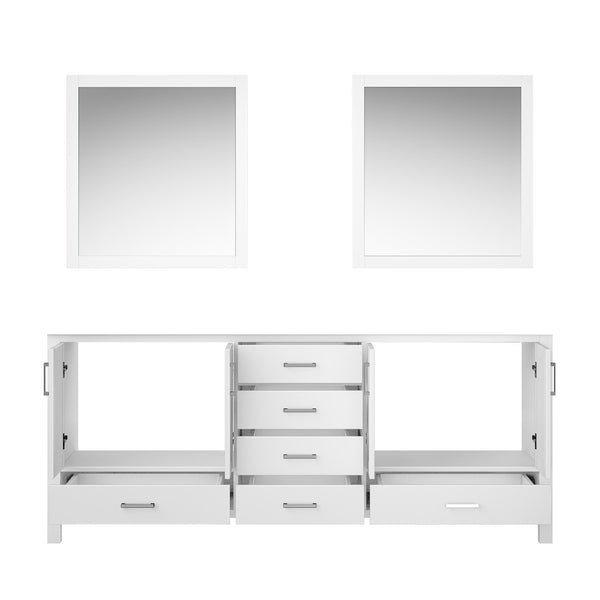 English Elm White Double Bath Vanity With 2 Mirrors - Elegant 80" Storage Solution For Timeless Bathroom Style B2731S00559-GIGA