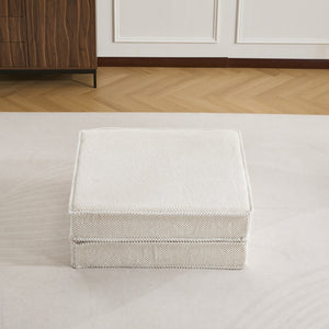 English Elm Compression Mahjong Sofa Convertible Floor Bed Modular Boneless Sectional with Ottoman, White Circle Fleece Comfort and Memory Foam Support W3723P377149