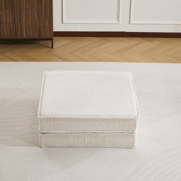 English Elm Compression Mahjong Sofa Convertible Floor Bed Modular Boneless Sectional with Ottoman, White Circle Fleece Comfort and Memory Foam Support W3723P377149