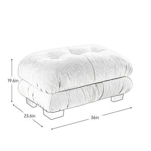 English Elm Pariss Chenille Upholstered Ottoman Plush Foam Seating for Modular Living Room Sofas W714P284895