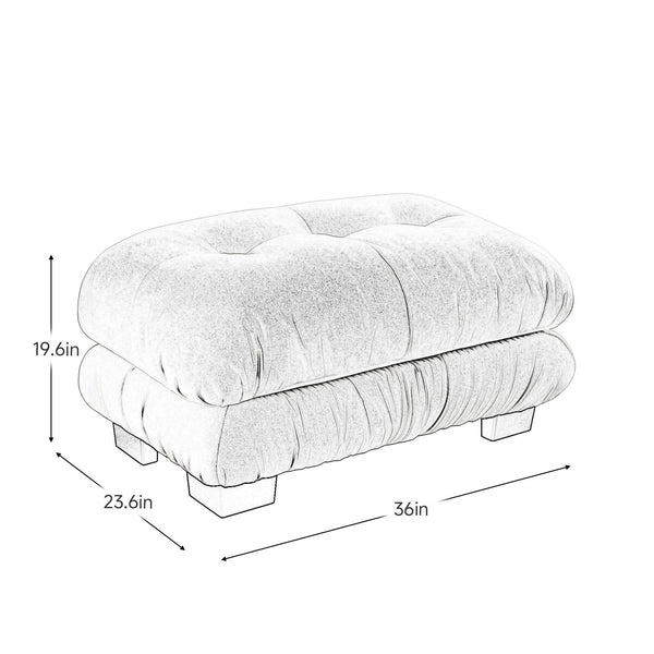 English Elm Pariss Chenille Upholstered Ottoman Plush Foam Seating for Modular Living Room Sofas W714P284895