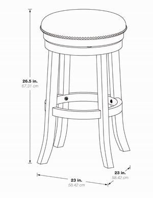 OSP Home Furnishings Round Backless Swivel Stool 2 Pack Dove / Antique Grey