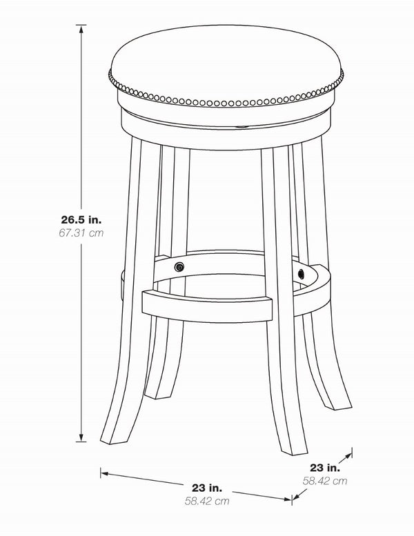 OSP Home Furnishings Round Backless Swivel Stool - Set of 2 Beige / White Washed