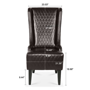 English Elm 23.03" Wide Pu Leather Wingback Accent Chair with Tall Back and Solid Birch Legs W680P421537