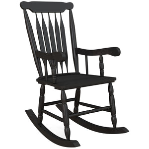 English Elm Outsunny Outdoor Rocking Chair - Classic Wooden Porch Rocker, 350 Lbs Capacity For Garden & Patio Comfort W2225P174339-GIGA
