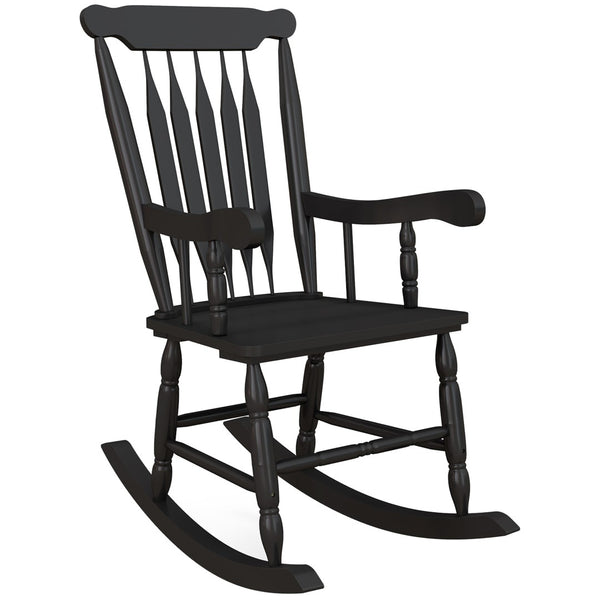 English Elm Outsunny Outdoor Rocking Chair - Classic Wooden Porch Rocker, 350 Lbs Capacity For Garden & Patio Comfort W2225P174339-GIGA