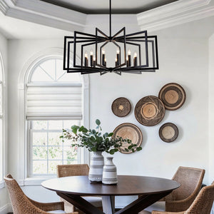 English Elm 12light Tiered Lantern Chandelier Matte Black Metal Industrial Farmhouse Foyer Fixture W5008P465323