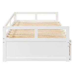 English Elm Extending Twin Daybed with Pull Out Trundle Solid Pine Wood Frame Guest Room N708P336535K