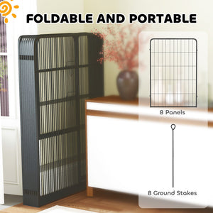 English Elm 39 Inch 8 Panel Steel Exercise Pen Heavy Gauge Wire Enclosure for Dogs Indoor Outdoor T3971P406305
