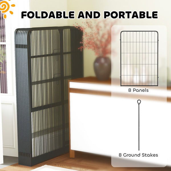 English Elm 39 Inch 8 Panel Steel Exercise Pen Heavy Gauge Wire Enclosure for Dogs Indoor Outdoor T3971P406305