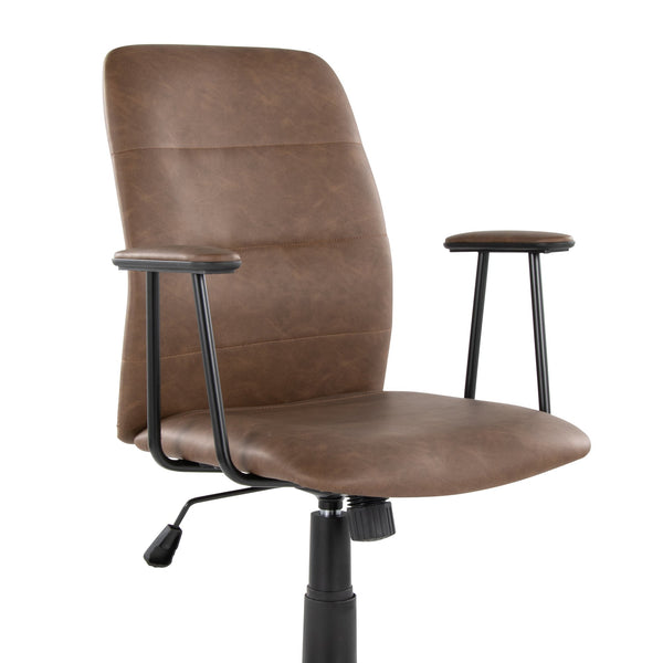 English Elm Office Chair with Faux Leather Upholstery Pneumatic Swivel Seat for Modern Workspaces B202P474196
