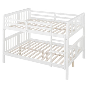 English Elm Full Over Bunk Bed Solid Pine Frame White Finish Converts to Two Beds LT000203AAK-1