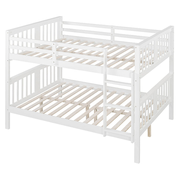 English Elm Full Over Bunk Bed Solid Pine Frame White Finish Converts to Two Beds LT000203AAK-1