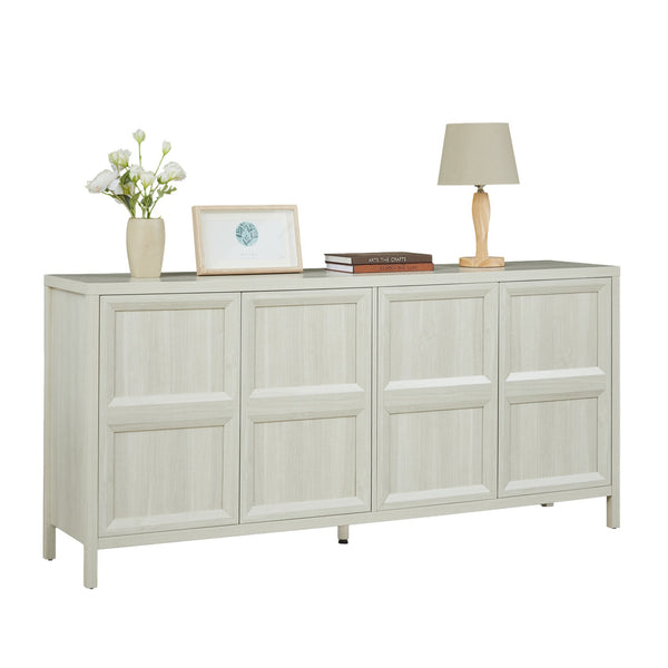 English Elm 67'' Scandinavian Oak Sideboard with Touch Latch Doors Soft Close Hinges Living Room Storage Light Gray W1820P420818