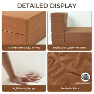 English Elm Folding Floor Sofa Bed with Five Section High Density Foam for Dorms and Small Spaces T5880P498066
