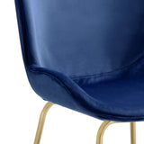 English Elm Blue and Gold Solid Back Side Chairs (Set Of 2)