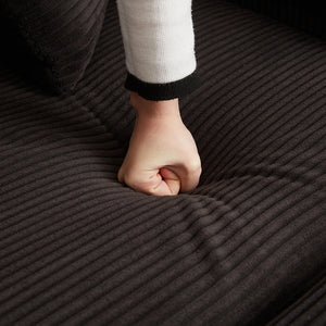 English Elm Corduroy 4-Seater Oversized U-Shaped Sectional Couch With Movable Footrests & Cozy Cushions W834S00433