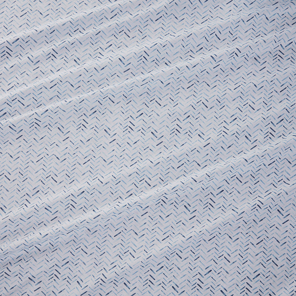 JLA Home Intelligent Design - Sheet Ultra-Soft Microfiber Printed Sheet Set with Benzoyl Peroxide Resistance, Wrinkle-Resistant Comfort Blue Chevron ID20-2224