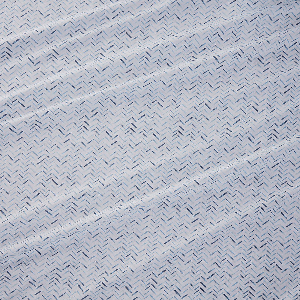 JLA Home Intelligent Design - Sheet Ultra-Soft Microfiber Printed Sheet Set — Wrinkle-Resistant, Benzoyl Peroxide Safe, Deep-Pocket Fit Blue Chevron ID20-2223