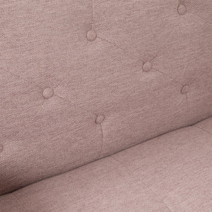 English Elm Aidan Tufted Fabric Sofa with Diamond Stitching and Gold Tipped Rubberwood Legs Blush 61688.00LBLSH