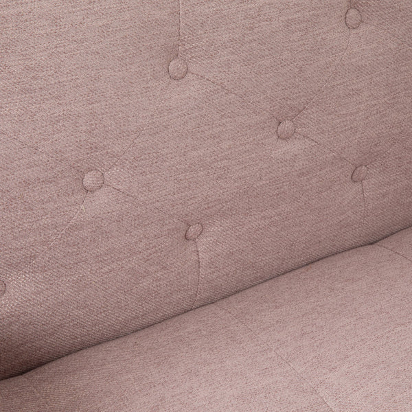 English Elm Aidan Tufted Fabric Sofa with Diamond Stitching and Gold Tipped Rubberwood Legs Blush 61688.00LBLSH