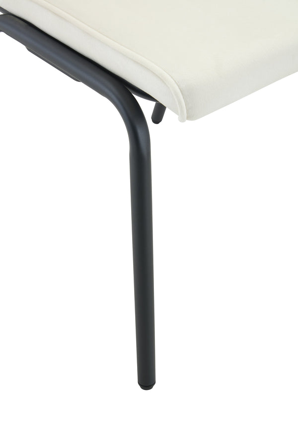 English Elm Dining Chairs Set of 2 Velvet Upholstered with Hangable Arms and Metal Legs W3493P449276