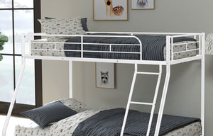 English Elm Twin Arch Slat Bunk Bed with Patented Insert & Lock Joint System — Sturdy Transitional Style, Space-Saving Design White 77 L x 14 W x 8 H B2741P347857