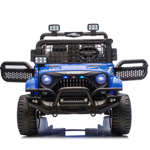 English Elm 24v Two-seat Kids Electric Ride on Truck with Parental Remote and Off-road Suspension W1578P375446