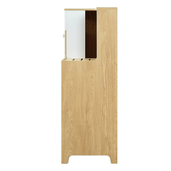 English Elm 2-piece Modern Cat Litter Box Enclosure Side Table Set with Hidden Storage N752S004342N