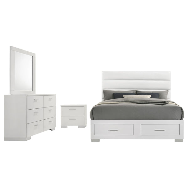 English Elm Hemlock Queen Bedroom Set Rustic Warm Brown Platform Bed Dresser Nightstand Mirror B062S01506