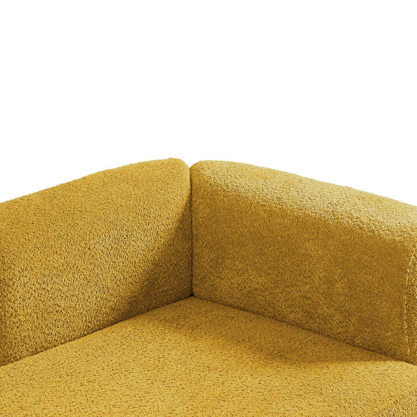 English Elm Upholstered Boucle Chaise Lounge with Foam Spring Comfort for Bedroom or Living Room W5515P437370