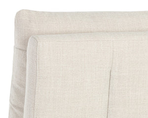 Sunpan GLENROSE Elegant Wheeled Dining Chair in Effie Linen - Luxurious Comfort with Easy Mobility & Style 107449V