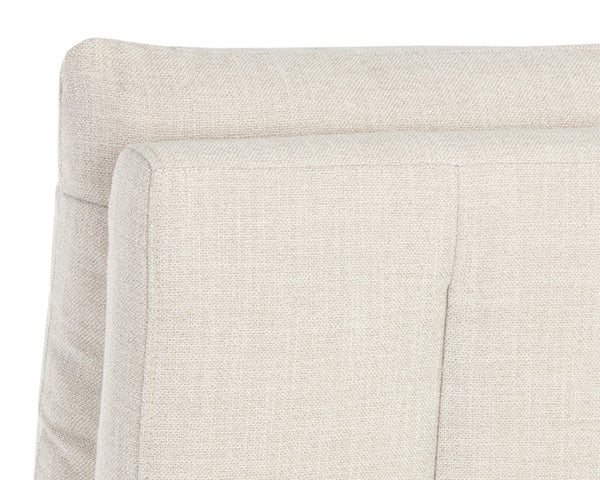 Sunpan GLENROSE Elegant Wheeled Dining Chair in Effie Linen - Luxurious Comfort with Easy Mobility & Style 107449V