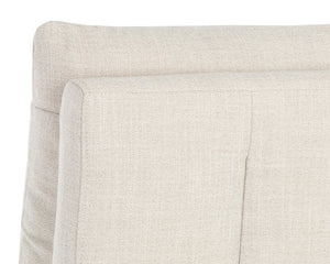 Sunpan Glenrose Elegant Wheeled Dining Armchair - Classic Comfort with Feather-Filled Cushions for Style Effie Linen