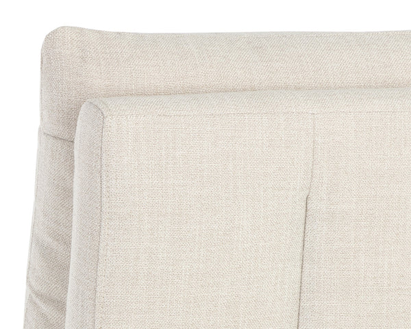 Sunpan Glenrose Elegant Wheeled Dining Armchair - Classic Comfort with Feather-Filled Cushions for Style Effie Linen