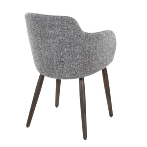 English Elm Dining/accent Chair Set of 2 Walnut Wood Legs Grey Upholstered Farmhouse Seating B202S02191