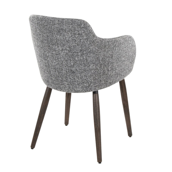 English Elm Dining/accent Chair Set of 2 Walnut Wood Legs Grey Upholstered Farmhouse Seating B202S02191