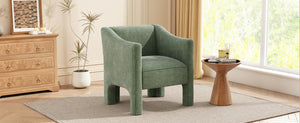 English Elm Modern Barrel Accent Chair Chenille Upholstered Wraparound Armchair for Any Room Green N763P336531F